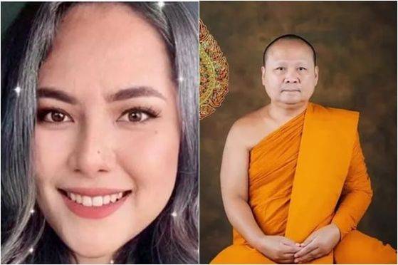 엠사왓(왼쪽)과 스캔들에 연루돼 승단을 떠난 한 고승 ⓒSNS