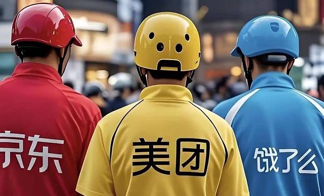 중국 3대 배달앱 업체. 중국 신랑망 캡처, 연합뉴스