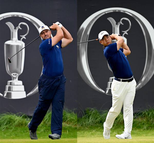 2025년 남자골프 마지막 메이저 대회인 제153회 디오픈 챔피언십에 출전한 브라이슨 디섐보(사진제공=Oisin Keniry/R&A/R&A via Getty Images), 김주형 프로(사진제공=Charlie Crowhurst/R&A/R&A via Getty Images)