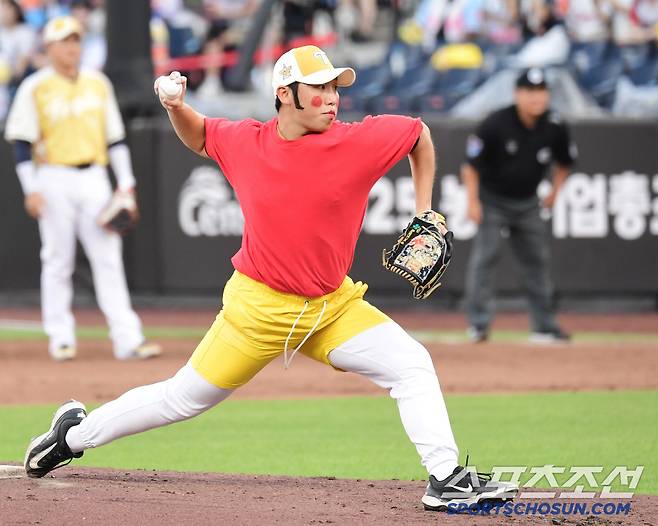 12일 대전 한화생명볼파크에서 열린 2025 KBO 올스타전, '소년 명수'로 변신한 LG 박명근. 대전=송정헌 기자songs@sportschosun.com/2025.07.12/