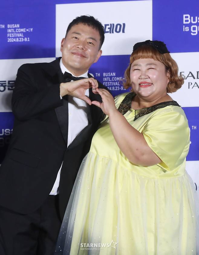 코미디언 김민기, 홍윤화 부부/사진=이동훈 기자