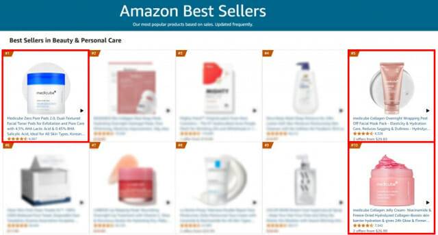 프라임 데이 기간 아마존 뷰티 부문 베스트 셀러 순위