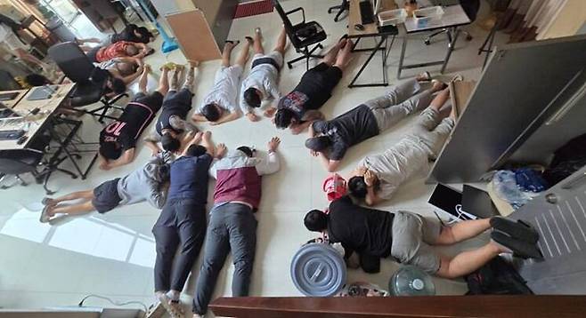 태국 파타야 로맨스스캠 조직원 검거 현장./경찰청 제공