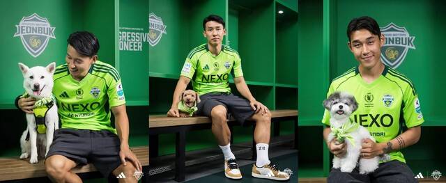 (왼쪽부터) 엔북이·돌돌이(김태환 선수), 쿠키(송민규 선수). 전북현대 제공