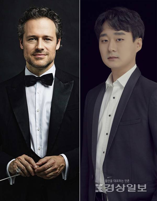 지휘자 사샤 괴첼, 피아니스트 서형민(왼쪽부터)