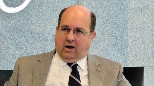 스티븐 본 전 미국무역대표부(USTR) 법무실장이 22일(현지시간) 워싱턴DC에서 한국 특파원단과 간담회를 하고 있다. 연합뉴스