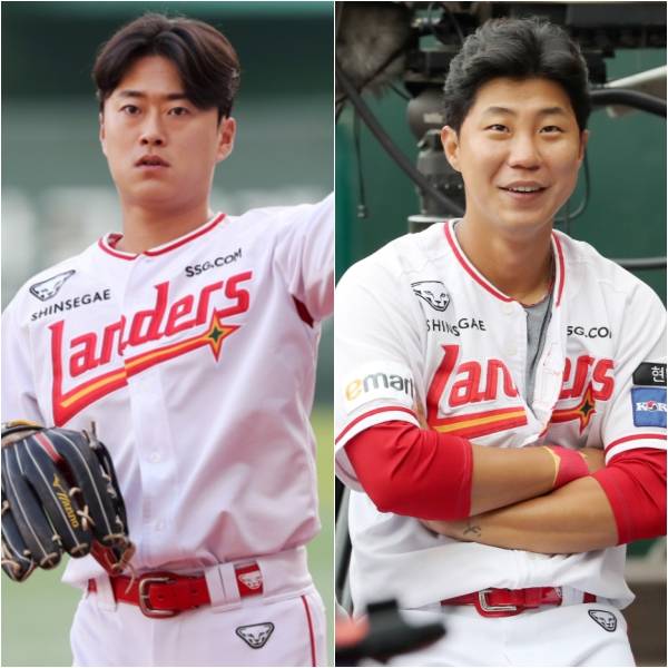 7월 임의해지로 처리돼 SSG와의 인연을 정리한 최상민(왼쪽)과 최민창. SSG 제공