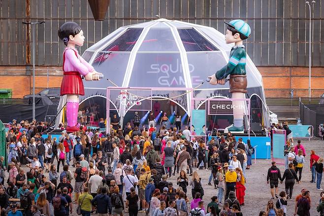 체코 오스트라바 축제의 오징어게임 체험존