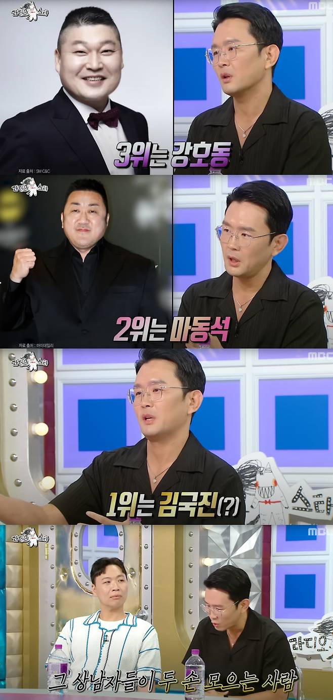 윤형빈이 김국진을 1위로 정한 이유를 밝혔다. MBC '라디오스타' 방송화면 캡처.