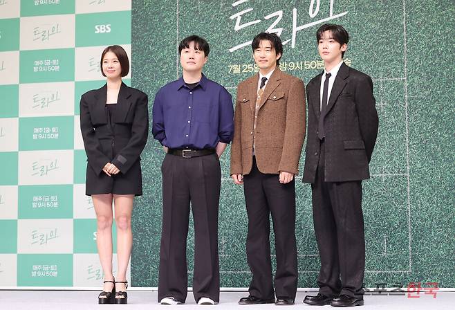SBS 금토드라마 '트라이:우리는 기적이 된다' 제작발표회에 참석한 배우 임세미, 장영석 감독, 배우 윤계상, 김요한. 25.7.25 ⓒ이혜영 기자 lhy@hankooki.com