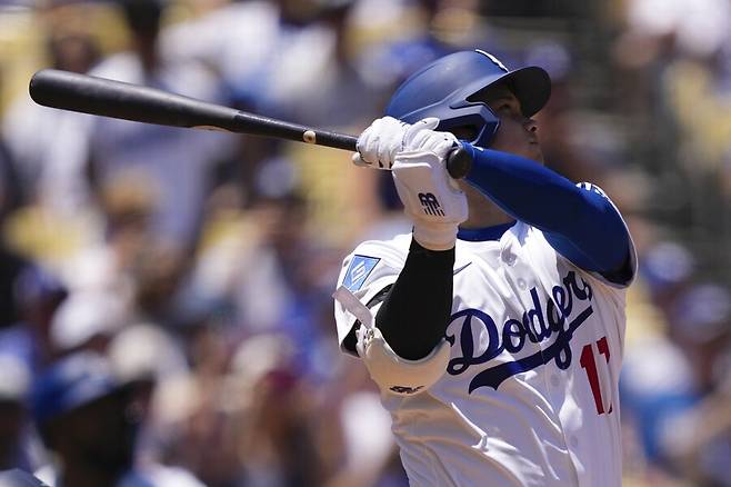 ▲ 24일(한국시간) 미네소타와 경기에서 시즌 37호 홈런포를 떠뜨린 오타니 쇼헤이.