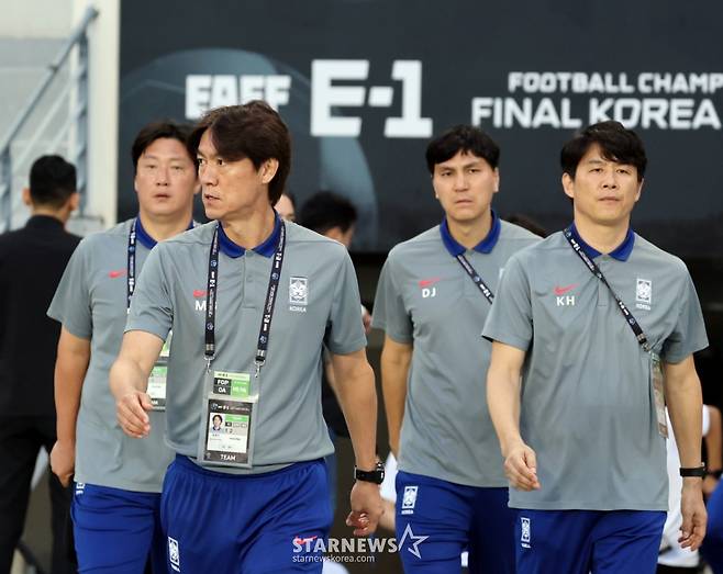 홍명보 감독 S이 15일 용인미르종합운동장에서 열린 2025 동아시아축구연맹(EAFF) E-1 챔피언십(동아시안컵) 일본과의 최종전을 준비하고 있다. 2025.07.15. /사진=강영조 선임기자