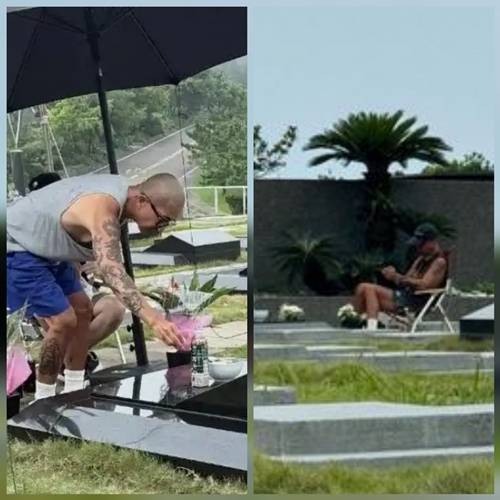 그룹 클론 출신 구준엽이 아내 故 서희원(徐熙媛)의 묘소를 찾은 근황이 전해지며 뭉클함을 자아냈다. 사진=중화권 SNS