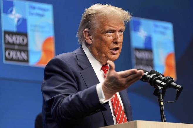 도널드 트럼프 미국 대통령 2025.06.26 헤이그=AP 뉴시스