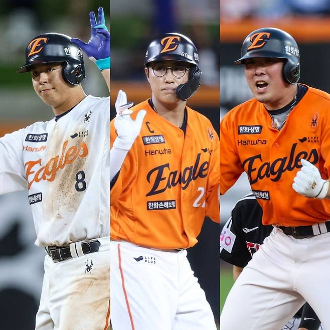 한화 노시환-채은성-안치홍. 한화 제공