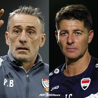 파울루 벤투(왼쪽) 감독과 헤수스 카사스 감독. /AFPBBNews=뉴스1