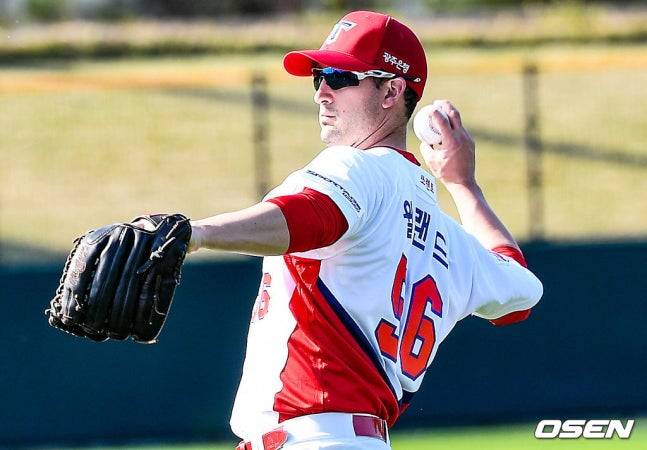 2019시즌 KIA 유니폼을 입었던 윌랜드.