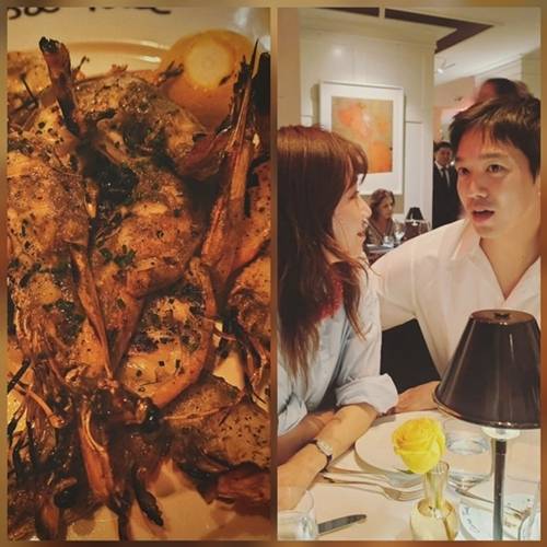 5일 공효진은 자신의 SNS에 “지난 주말”이라는 짧은 멘트와 함께 케빈오와의 식사 사진을 여러 장 공개했다. 사진=SNS