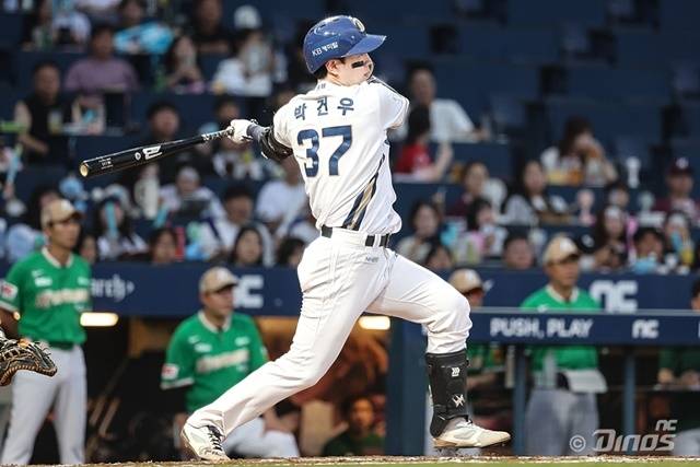 박건우는 7일 창원 키움전에서 홈런포를 가동했다. 사진=NC 제공