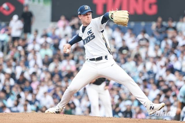 8일 창원 KIA전에서 시즌 13승을 수확한 라일리. 사진=NC 제공