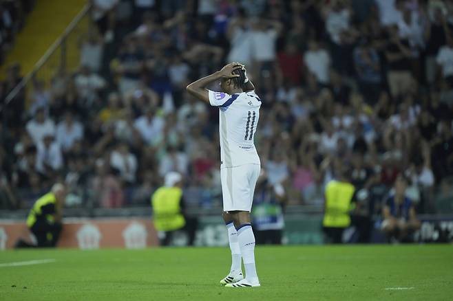 PSG전 승부차기 실축한 텔. AP연합뉴스