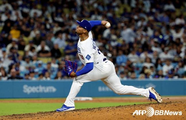 LA 다저스의 에드가르도 엔리케스. /AFPBBNews=뉴스1