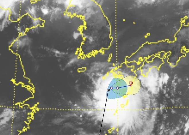 제12호 태풍 링링 예상 진로 위성 사진 (기상청 제공)