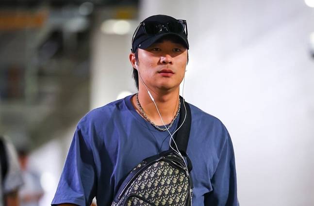 출근하는 김하성의 모습. /사진=탬파베이 공식 SNS