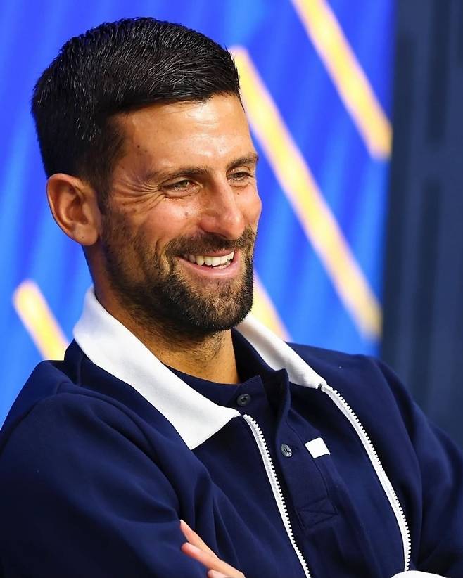 24일 2025 US오픈 개막을 앞두고 22일 미디어 인터뷰에 나선 노박 조코비치. 사진/US오픈