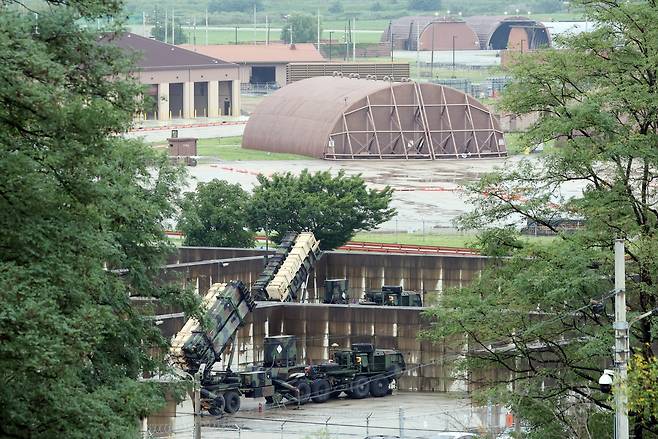 경기 평택시 주한미군 오산공군기지에 패트리엇(PAC-3) 미사일이 배치되어 있는 모습. /뉴스1