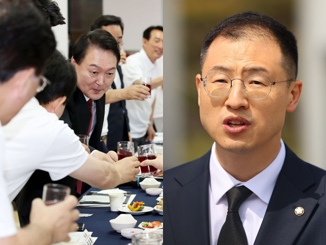 윤석열 전 대통령 ,김상욱 더불어민주당 의원. 연합뉴스