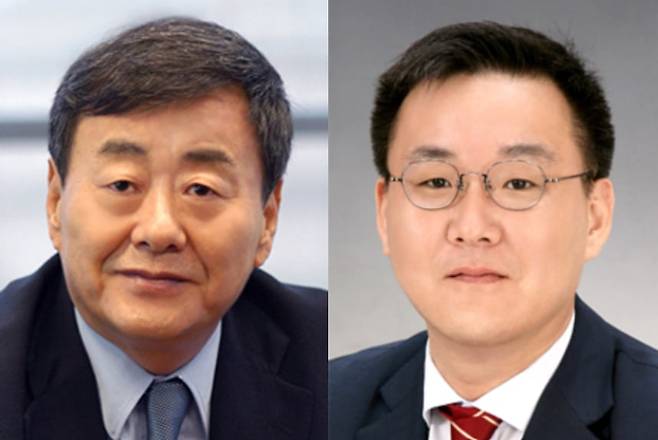 DB그룹 김준기 창업회장, 김남호 명예회장(왼쪽부터). /조선DB