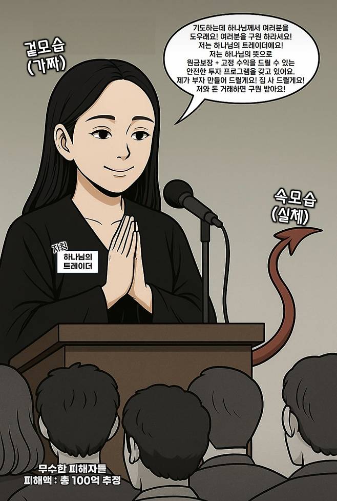 피해자가 박모씨(47)의 사기 범행 사실을 알리기 위해 생성형AI로 제작한 만화./사진=독자 제공