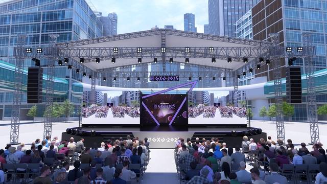 경기 판교에서 이달 19일 열리는 GXG 2025 메인 무대 시안. 게임문화재단·성남산업진흥원 제공