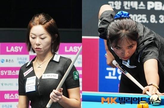 ‘강력한 우승후보’ 김가영(왼쪽)과 스롱피아비가 2일 경기도 고양 고양킨텍스PBA스타디움에서 열린 25/26시즌 4차전 ‘SY베리테옴므LPBA챔피언십’ 32강전에서 나란히 승리, 16강에 진출했다.