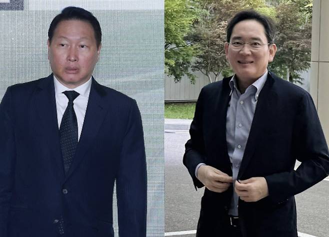 최태원 SK그룹 회장. 이재용 삼성전자 회장. (사진=연합뉴스)