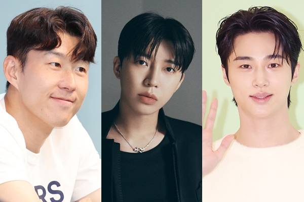 축구선수 손흥민, 가수 임영웅, 배우 변우석 (왼쪽부터)
