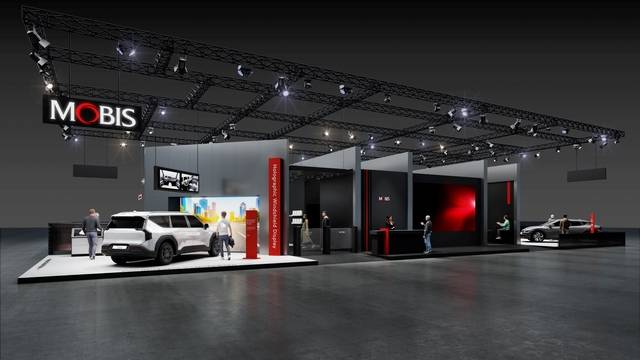현대모비스가 9~12일(현지시간) 나흘 간 독일 뮌헨에서 열리는 ‘IAA 모빌리티 2025’에 마련한 전시 부스. 현대모비스 제공.