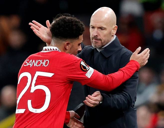 제이든 산초와 에릭 텐하흐 감독