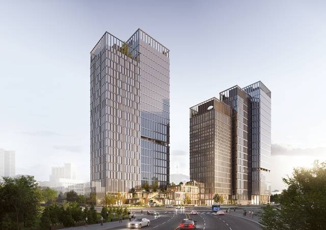 한화는 지난 3일 서울역 북부역세권 복합개발 사업의 호텔 파트너로 럭셔리 호텔·리조트 그룹인 '만다린 오리엔탈(Mandarin Oriental Hotel Group)을 선정하고 운영 계약을 체결했다. 사진은 서울역 북부역세권 복합개발 조감도로, 우측에서 세 번째가 만다린 오리엔탈 서울이다. /한화