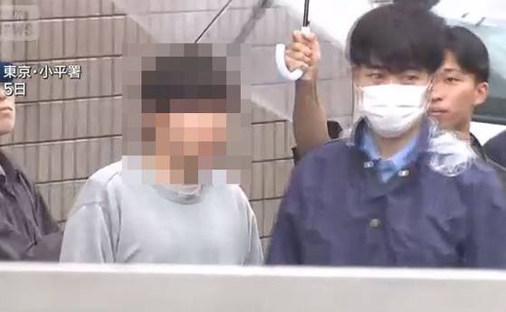 일본에서 일본인 여고생을 성폭행한 혐의로 체포된 30대 한국인 신모씨. 사진 ANN 뉴스 캡처