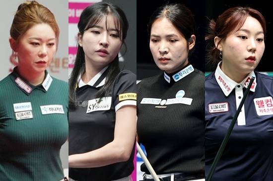 LPBA 4차전 SY베리테옴므LPBA챔피언십 4강전이 (왼쪽부터) 김가영-한슬기, 스롱피아비-김예은 대결로 압축됐다. (사진=PBA, MK빌리어드뉴스DB)