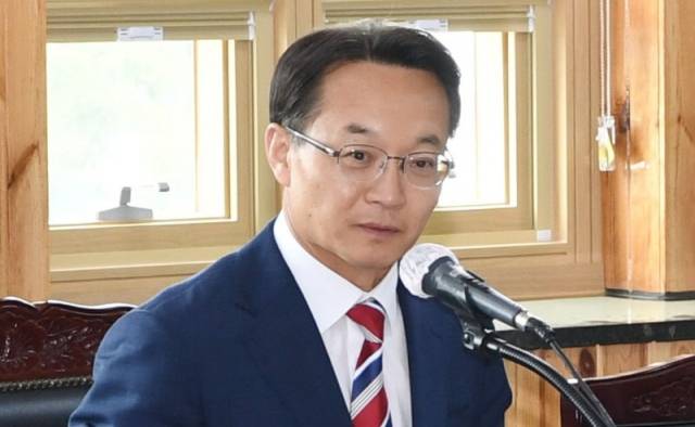 ▲조해진 경남 김해시乙 국민의힘 당협위원장. ⓒ프레시안(조민규)