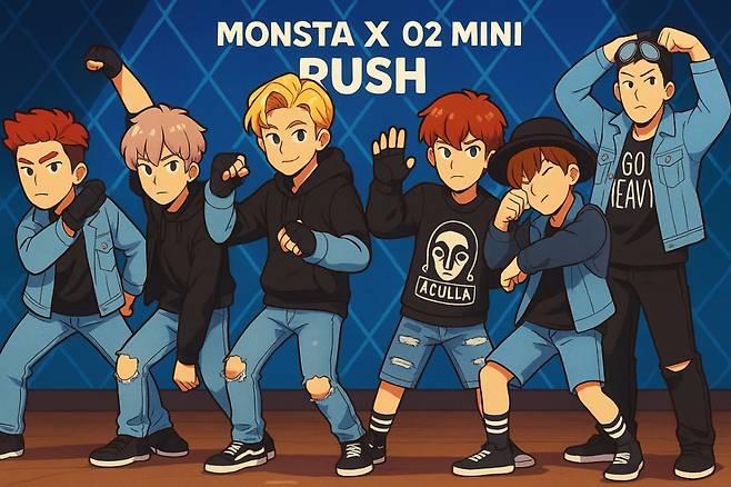 몬스타엑스 주헌, 민혁, 형원, 기현, 아이엠, 셔누(왼쪽부터) /사진=해당 이미지는 스타뉴스 DB를 기반으로 한 AI 생성 이미지 입니다.