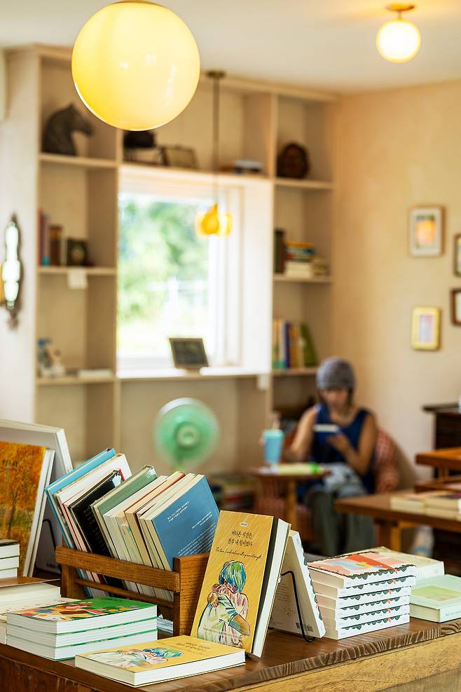 독립서점인 교암리 '북끝서점'은 여행객들뿐 아니라 고성 주민들에게도 귀한 숨구멍이다. 방송작가 출신이자 책의 저자이기도 한 주인이 큐레이션한 책들은 하나같이 '순한 맛'이다. '어떻게 살 것인가?'에 대한 힌트를 주는 책들이 반긴다. / 양수열 영상미디어 기자
