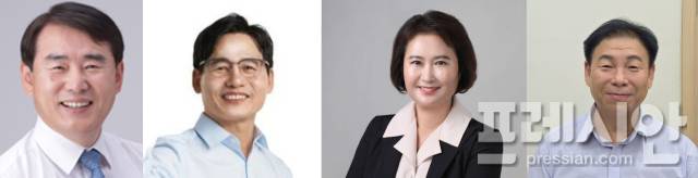 ▲왼쪽부터 이정선 광주광역시교육감, 정성홍 전 전교조 광주지부장, 오경미 전 광주광역시교육청 교육국장, 김용태 전 노무현재단 광주지역위원회 시민학교장ⓒ프레시안