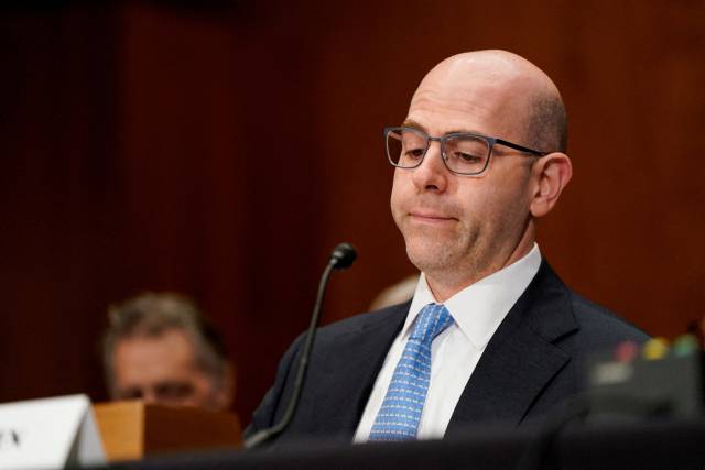 4일(현지 시간) 워싱턴DC 상원 인사청문회에서 출석한 스티븐 마이런 미국 연준 이사 지명자. 로이터연합뉴스