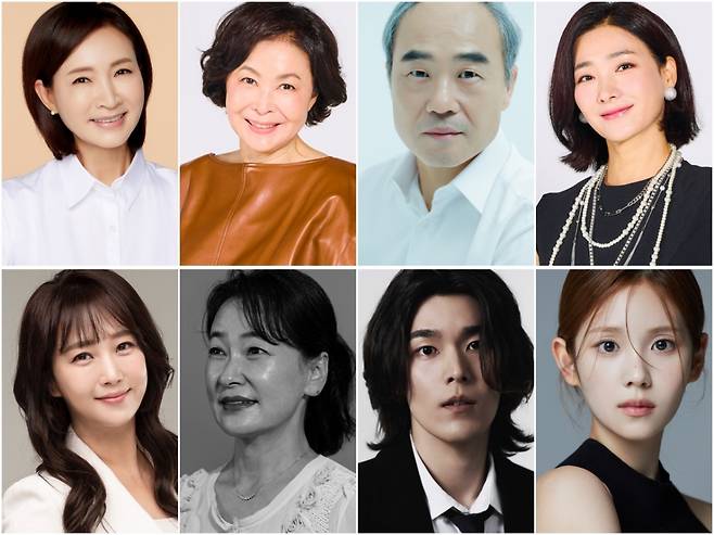 사진제공=정애리(기억컴퍼니), 금보라(KBS 1TV '마리와 별난 아빠들'), 강신일(브라도엔터테인먼트), 박현정(KBS 1TV '마리와 별난 아빠들'), 조향기(체리쉬빌리지), 윤미향(연극 '세 사람'), 김영재(빅스마일엔터테인먼트), 이지연(FNC엔터테인먼트)