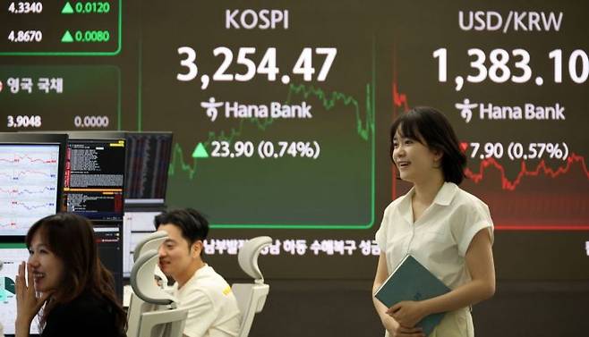 7월 30일 코스피가 전장보다 23.90포인트(0.74%) 오른 3,254.47에 장을 마치며 연고점을 재차 경신했다. 연합뉴스