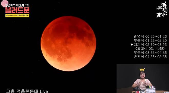개기월식, 블러드문 사진, 다음 개기월식 날짜 2026년 3월 3일 예정 ©국립과천과학관